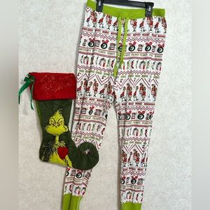 Grinch pajama pants with FREE Stocking